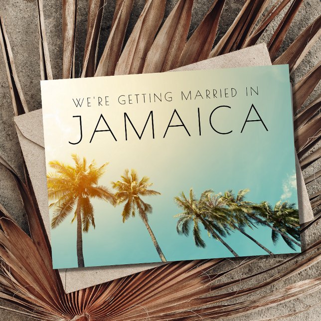 Carte Postale Faire-part Mariage de Destination à la Plage en Jamaïque Enre (Créateur téléchargé)