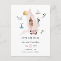 Mariage de destination aquarelle Angleterre Royaum