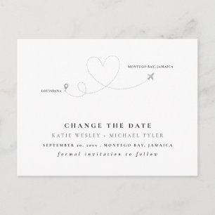 Carte Postale Faire-part Mariage de destination Argent Modifier la date