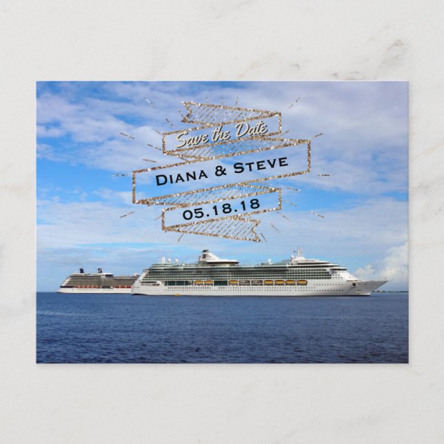 Carte Postale Faire-part Mariage de destination Enregistrer la date | Navir (Devant)