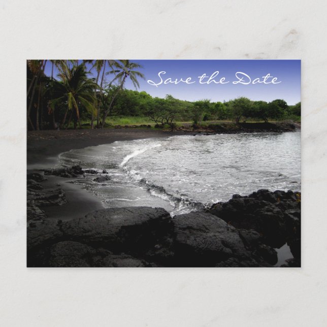 Carte Postale Faire-part Mariage de destination Enregistrer la date, sable  (Devant)