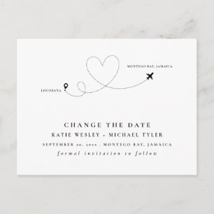 Carte Postale Faire-part Mariage de destination noire Modifier la date