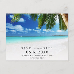 Carte Postale Faire-part Mariage de destination USVI Enregistrer la date