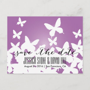 Carte Postale Faire-part Mariage de Jardin Papillons Volants Épargnez la Da