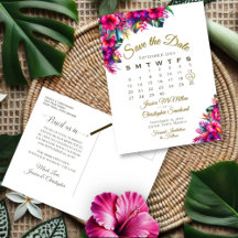 Mariage de jardin tropical Enregistrer la date Cal