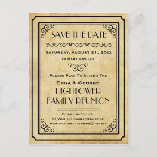 Carte Postale Faire-part Mariage de la famille de la vintage fête Enregistr