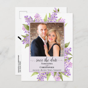 Carte Postale Faire-part Mariage de Lilacs rustiques Enregistrer la date La