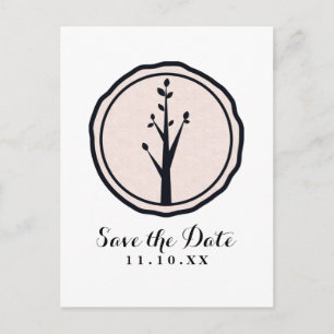 Carte Postale Faire-part Mariage de Little Rustic Tree Nature Sauvez la dat