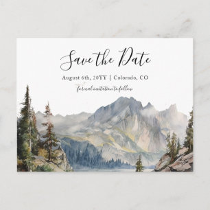 Carte Postale Faire-part Mariage de montagne Lakeside enregistrer la date c