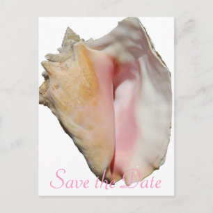 Carte Postale Faire-part Mariage de plage de conque de coquillage