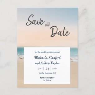 Carte Postale Faire-part Mariage De Plage Design Enregistrer La Date Annonc