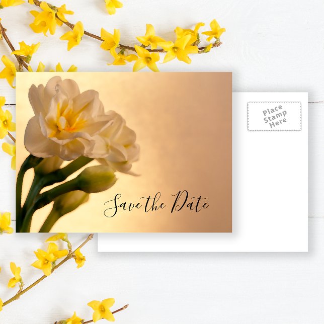 Carte Postale Faire-part Mariage de printemps Tulipe double blanche - Éparg (Créateur téléchargé)