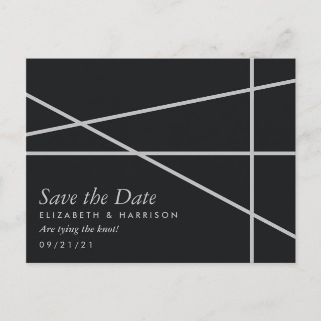 Carte Postale Faire-part Mariage de style géométrique simple Enregistrer la (Devant)