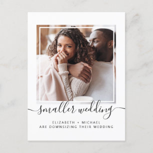 Carte Postale Faire-part Mariage de taille réduite photo minimale