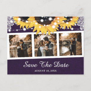 Carte Postale Faire-part Mariage De Tournesol Violet Photo Enregistrer La D