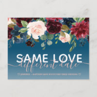 Mariage de typographie florale Navy autre date