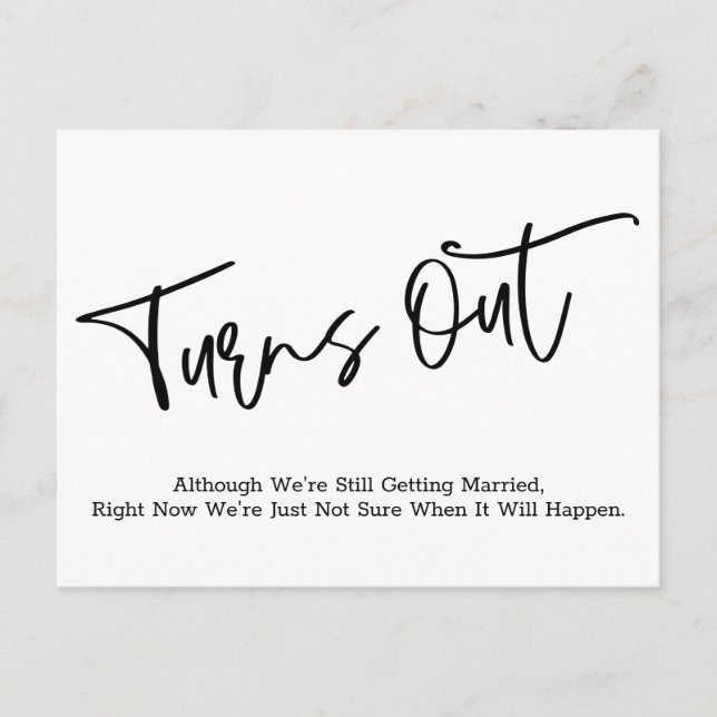 Carte Postale Faire-part Mariage Décontracté reporté simple (Devant)