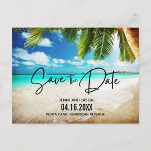 Carte Postale Faire-part Mariage Destination Plage Enregistrer La Date