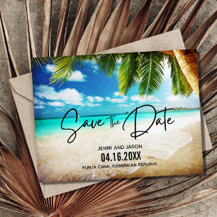 Carte Postale Faire-part Mariage Destination Plage Enregistrer La Date