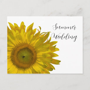 Carte Postale Faire-part Mariage d'été de tournesol jaune