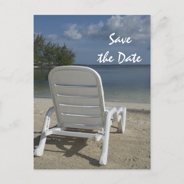 Carte Postale Faire-part Mariage du fauteuil du salon de plage Enregistrer  (Devant)