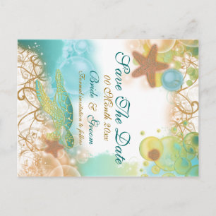 Carte Postale Faire-part Mariage du thème de plage "enregistrer la date"
