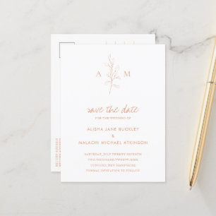 Carte Postale Faire-part Mariage élégant botanique Alisha Apricot