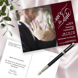 Carte Postale Faire-part Mariage en Bourgogne Enregistrer la date Photo & C