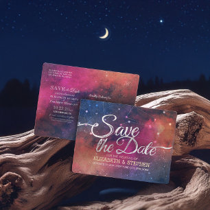 Carte Postale Faire-part Mariage Enregistrer La Date Galaxy Nebula Constell