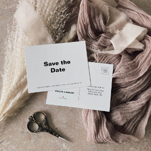 Carte Postale Faire-part Mariage formel minimaliste élégant Enregistrer la 