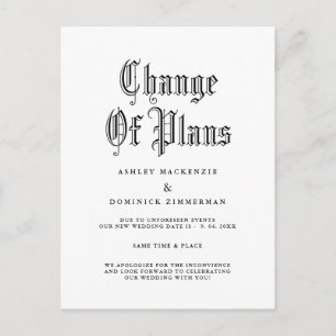 Carte Postale Faire-part Mariage gothique simple Modifier