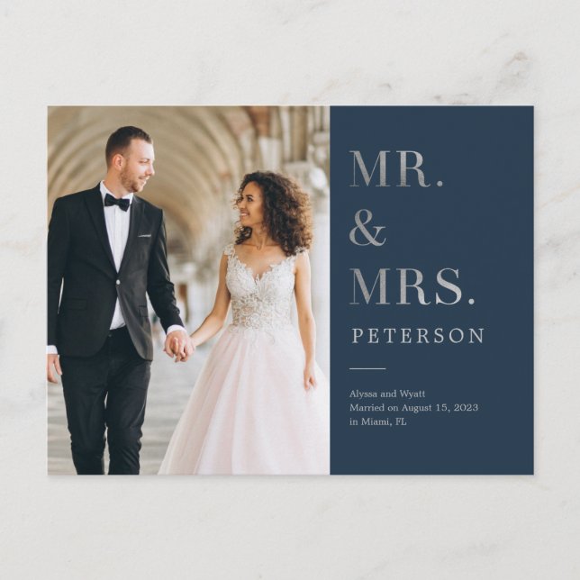 Carte Postale Faire-part Mariage Lavish Glow Silver (Devant)
