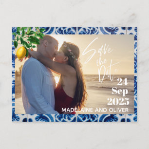 Carte Postale Faire-part Mariage Lemons Photo Overlay Modern Enregistrer La