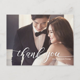 CARTE POSTALE FAIRE-PART MARIAGE MERCI DE SCRIPT DE GESTION