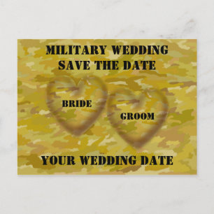 Carte Postale Faire-part Mariage Militaire Enregistrer la Date