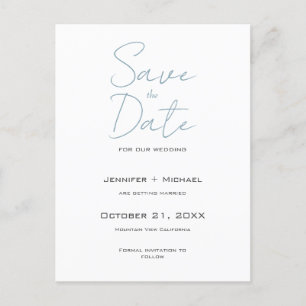 Carte Postale Faire-part Mariage Minimaliste Calligraphie Script