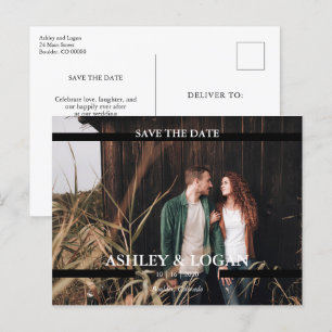 Carte Postale Faire-part Mariage Minimaliste Moderne Photo de sauvegarde de