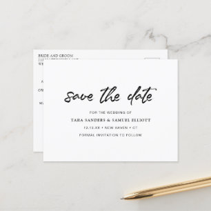 Carte Postale Faire-part Mariage moderne minimaliste Enregistrer la date