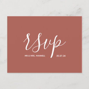 Carte Postale Faire-part Mariage Moderne Rsvp Minimaliste Simple Script Rus