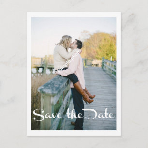 Carte Postale Faire-part Mariage Moderne, Sauvegarder la Date, Photo