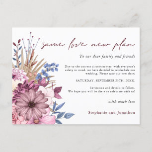 Carte Postale Faire-part Mariage Modifié Date Même Aimer Nouveau Plan Flora