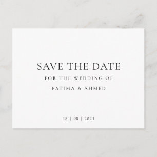 Carte Postale Faire-part Mariage Musulman Minimal Non Photo Enregistrer La 