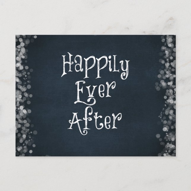 Carte Postale Faire-part Mariage ou anniversaire Happily Ever After (Devant)