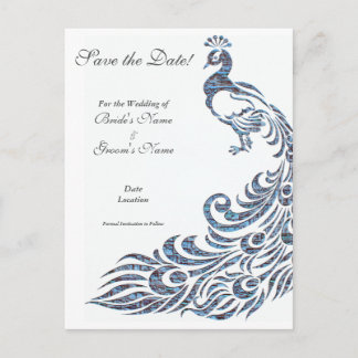 Carte Postale Faire-part Mariage Peacock