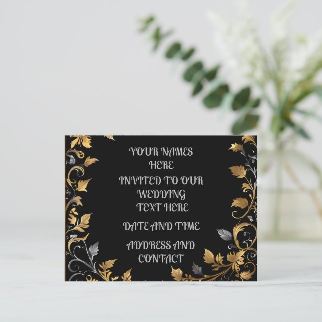 Carte Postale Faire-part Mariage Personnalisé   (Debout devant)