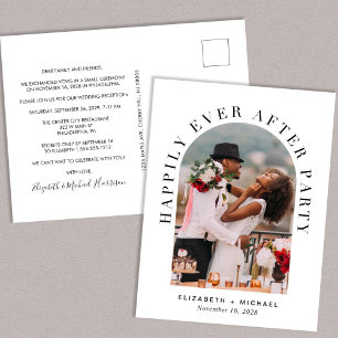 Carte Postale Faire-part Mariage Photo Arche de la Fête de Bonheur Éternel