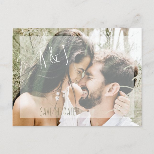 Carte Postale Faire-part Mariage photo couple Enregistrer la date Site Web (Devant)