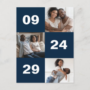 Carte Postale Faire-part Mariage photo grand nombre en gras