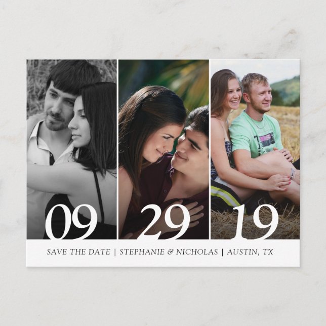 Carte Postale Faire-part Mariage photo moderne enregistrer la date (Devant)