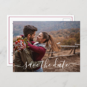 Carte Postale Faire-part Mariage photo moderne simple Enregistrer la date